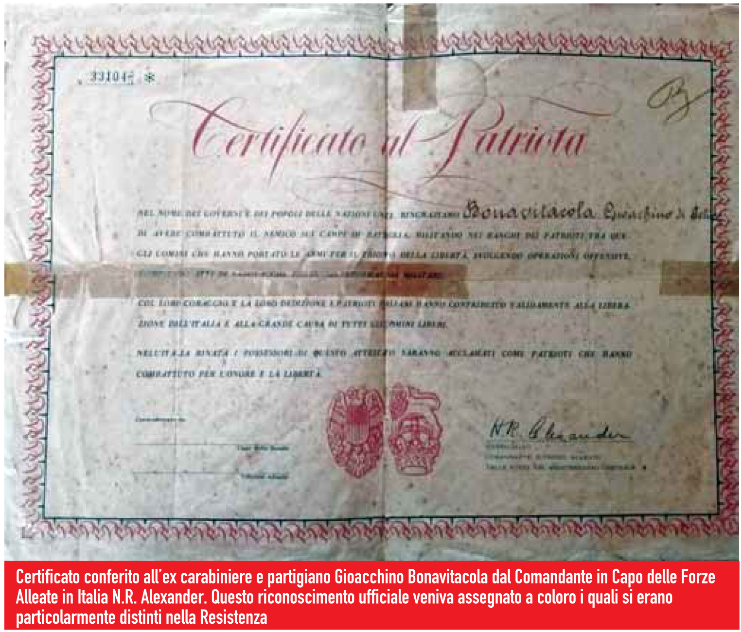 Certificato di patriota